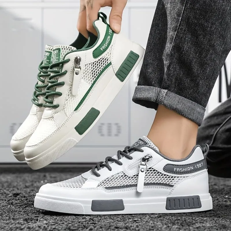 Men's Breathable Mesh Casual Sneakers - Lightweight Summer Shoes with Soft Rubber Sole, Comfortable for All Season