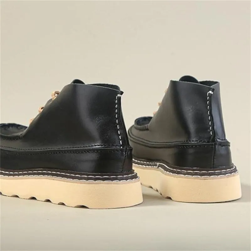 Men's British-style High-top Boots Versatile Work Boots Board Shoes Non-slip Wear-resistant Suitable for Daily Work School All-match Leisure