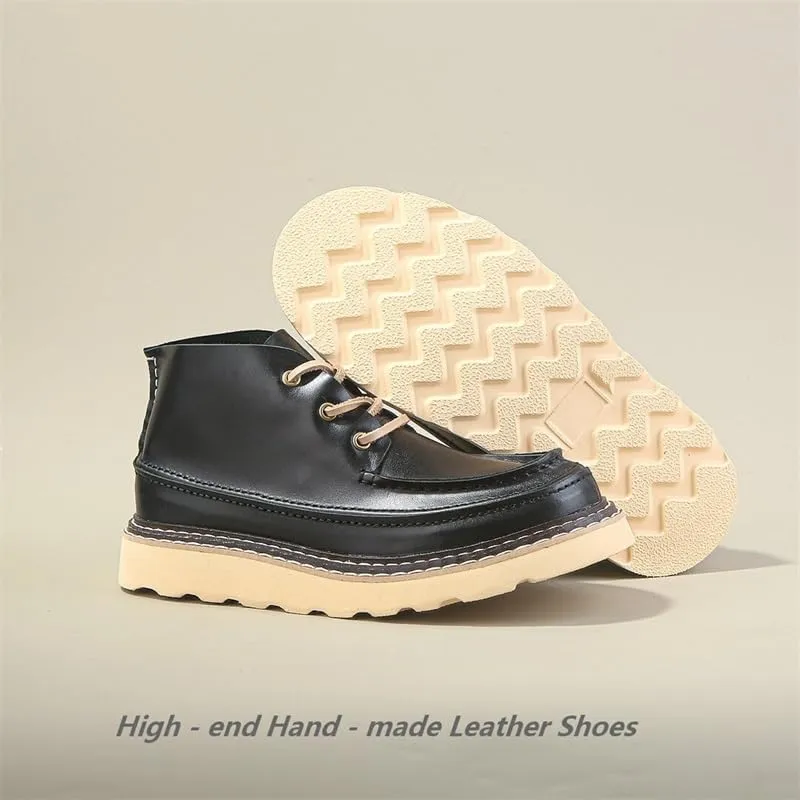 Men's British-style High-top Boots Versatile Work Boots Board Shoes Non-slip Wear-resistant Suitable for Daily Work School All-match Leisure
