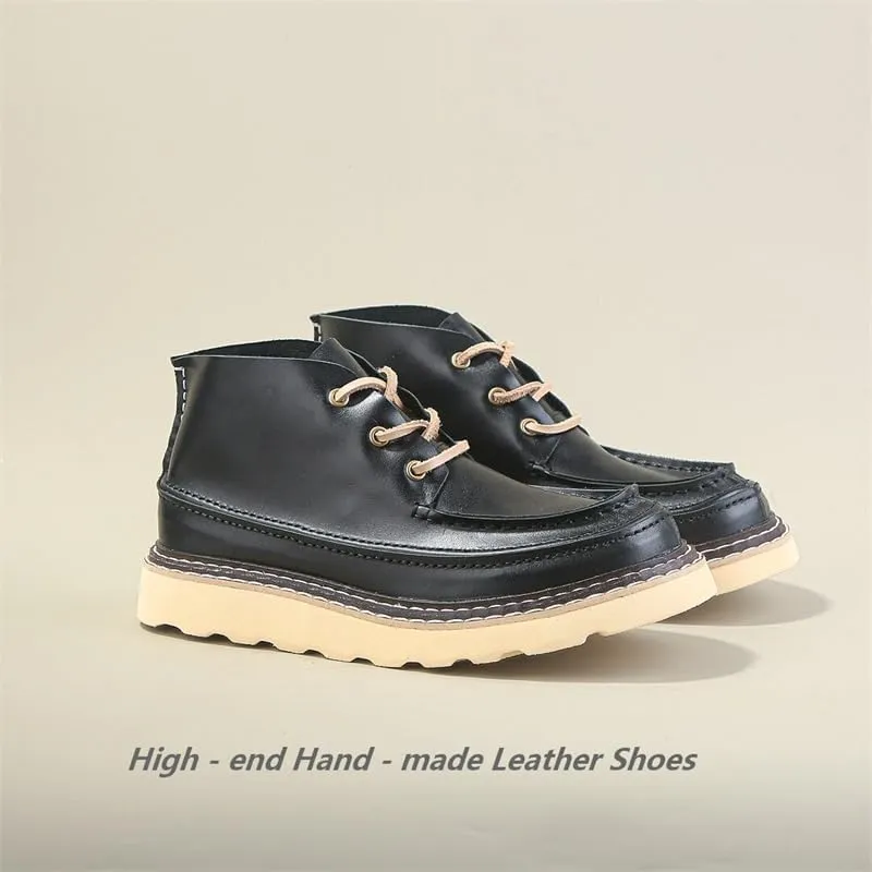 Men's British-style High-top Boots Versatile Work Boots Board Shoes Non-slip Wear-resistant Suitable for Daily Work School All-match Leisure