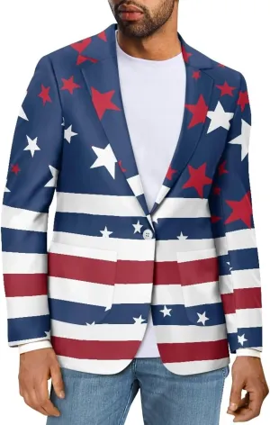 Men's Casual Blazer Business One Button Lapel Men Suit Jacket with Pockets Long Sleeve Sport Coat Regular Fit