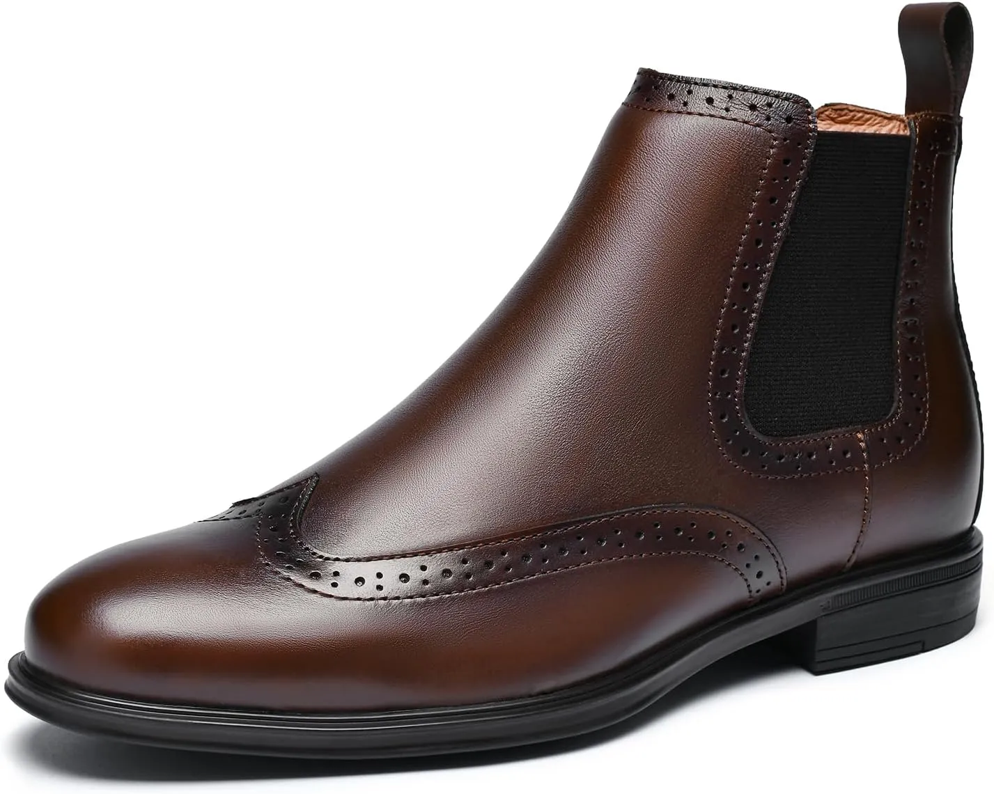 Mens Chelsea Boots,Dress Boots For Men,Slip-on Formal Dress Boots for Men Casual Ankle Boots Classic Brogue Style