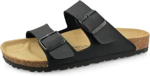 Men's Cork Footbed Slide Sandals, Arch Support Adjustable Buckle Cushioned Sandals, Comfy Summer Essentials
