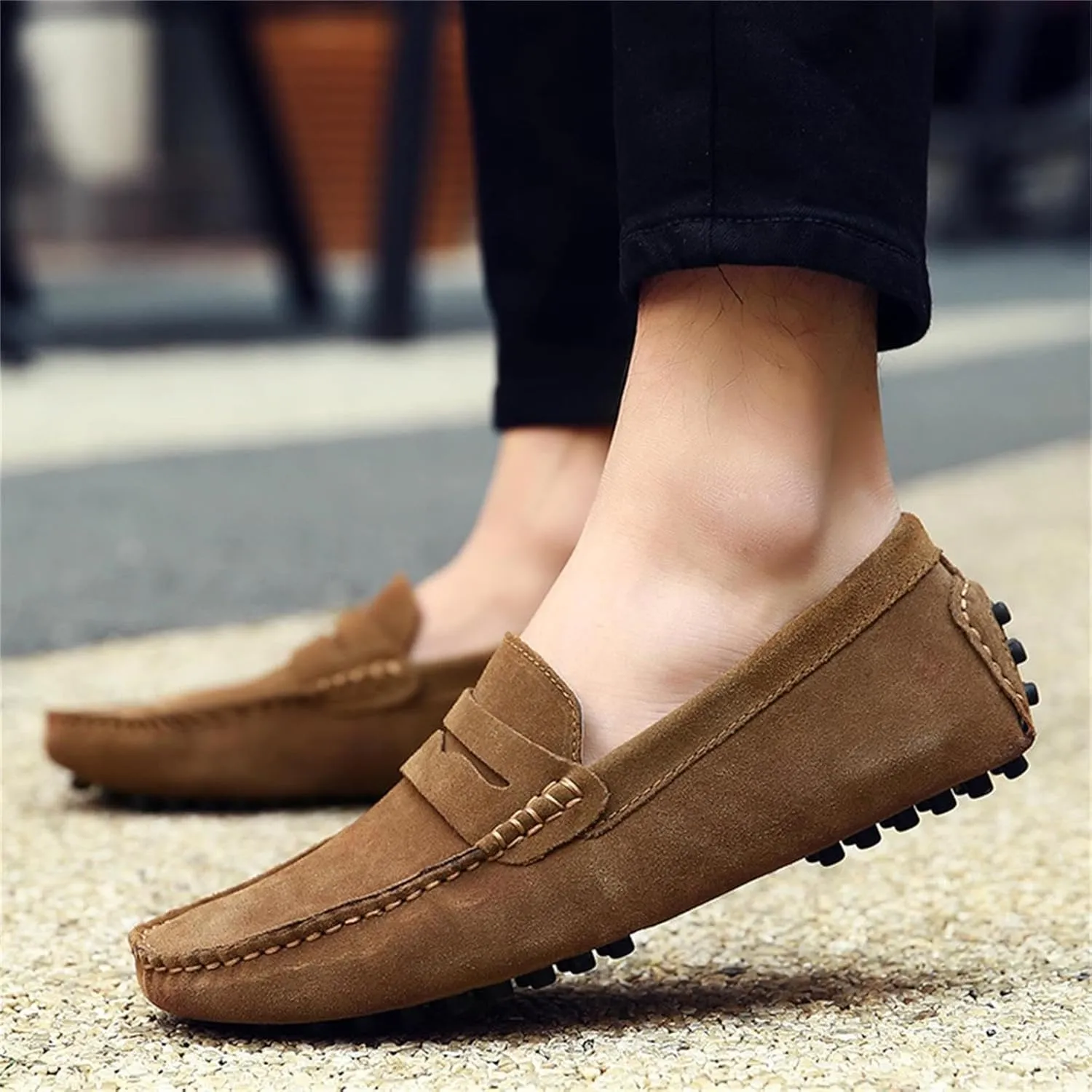 Men's Dress Loafers Slip On Casual Shoes Lightweight Soft Penny Loafers Suede Driving Boat Shoes Moccasins