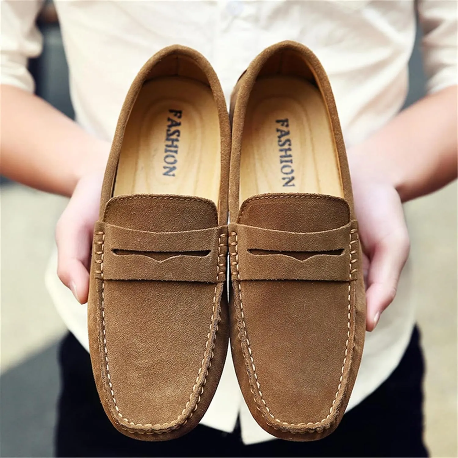 Men's Dress Loafers Slip On Casual Shoes Lightweight Soft Penny Loafers Suede Driving Boat Shoes Moccasins