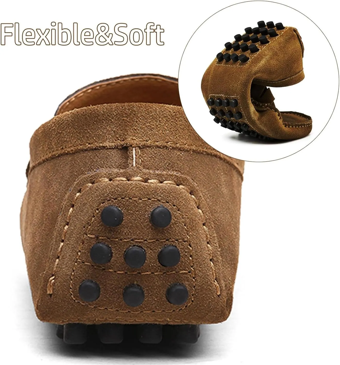 Men's Dress Loafers Slip On Casual Shoes Lightweight Soft Penny Loafers Suede Driving Boat Shoes Moccasins