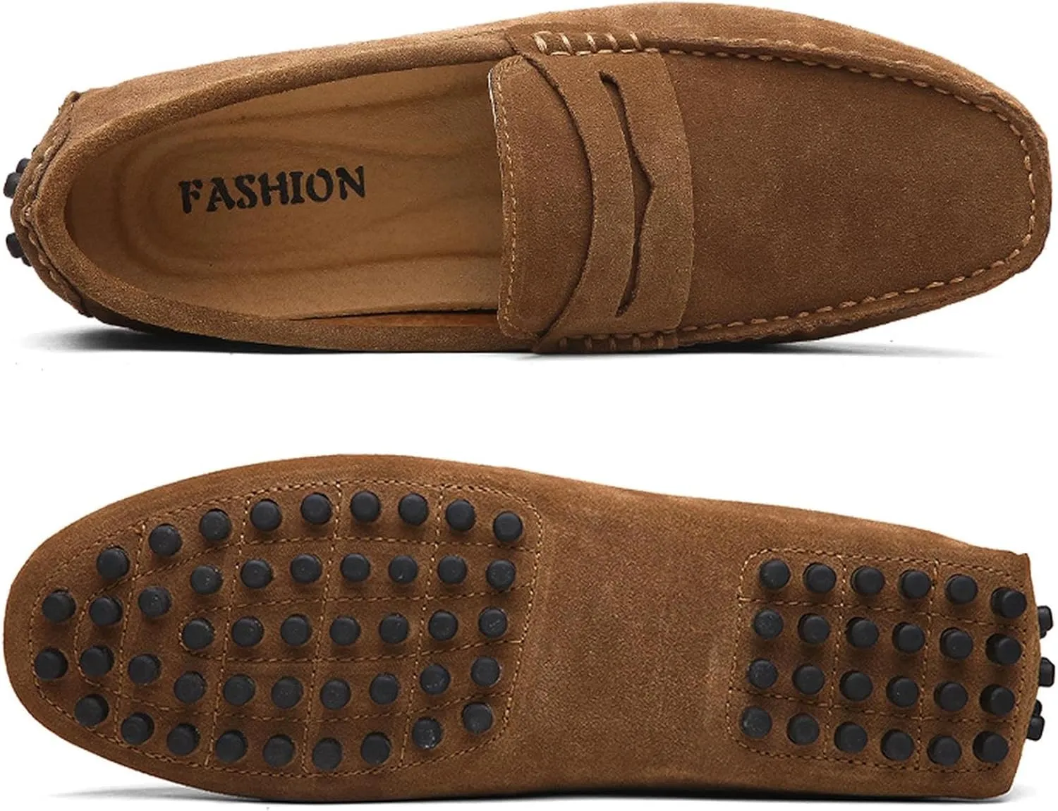 Men's Dress Loafers Slip On Casual Shoes Lightweight Soft Penny Loafers Suede Driving Boat Shoes Moccasins