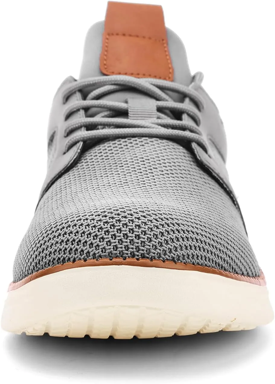 Men's Fashion Dress Mesh Sneakers Casual Walking Business Oxfords Lace-Up Comfortable Breathable Lightweight Shoes