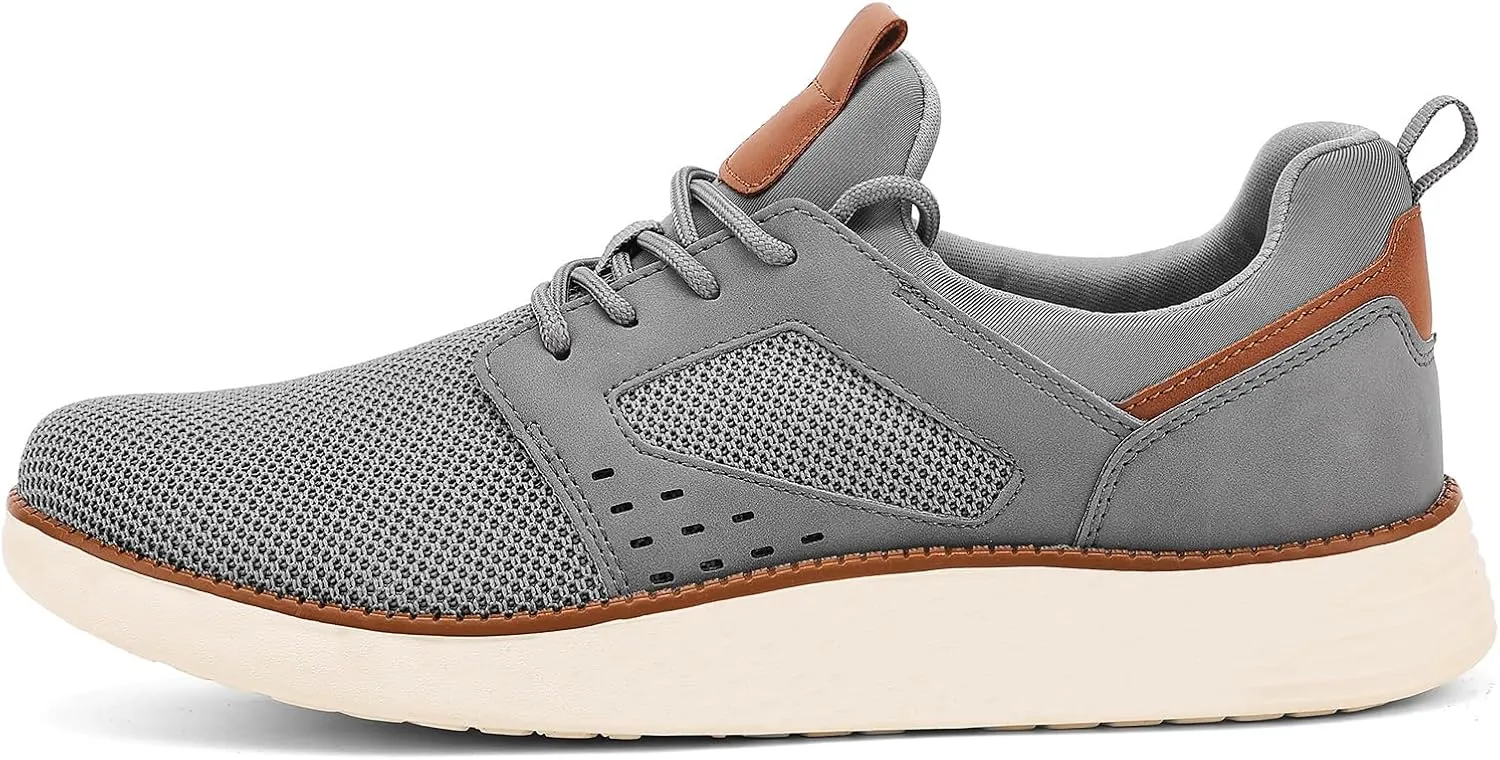 Men's Fashion Dress Mesh Sneakers Casual Walking Business Oxfords Lace-Up Comfortable Breathable Lightweight Shoes