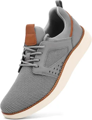 Men's Fashion Dress Mesh Sneakers Casual Walking Business Oxfords Lace-Up Comfortable Breathable Lightweight Shoes