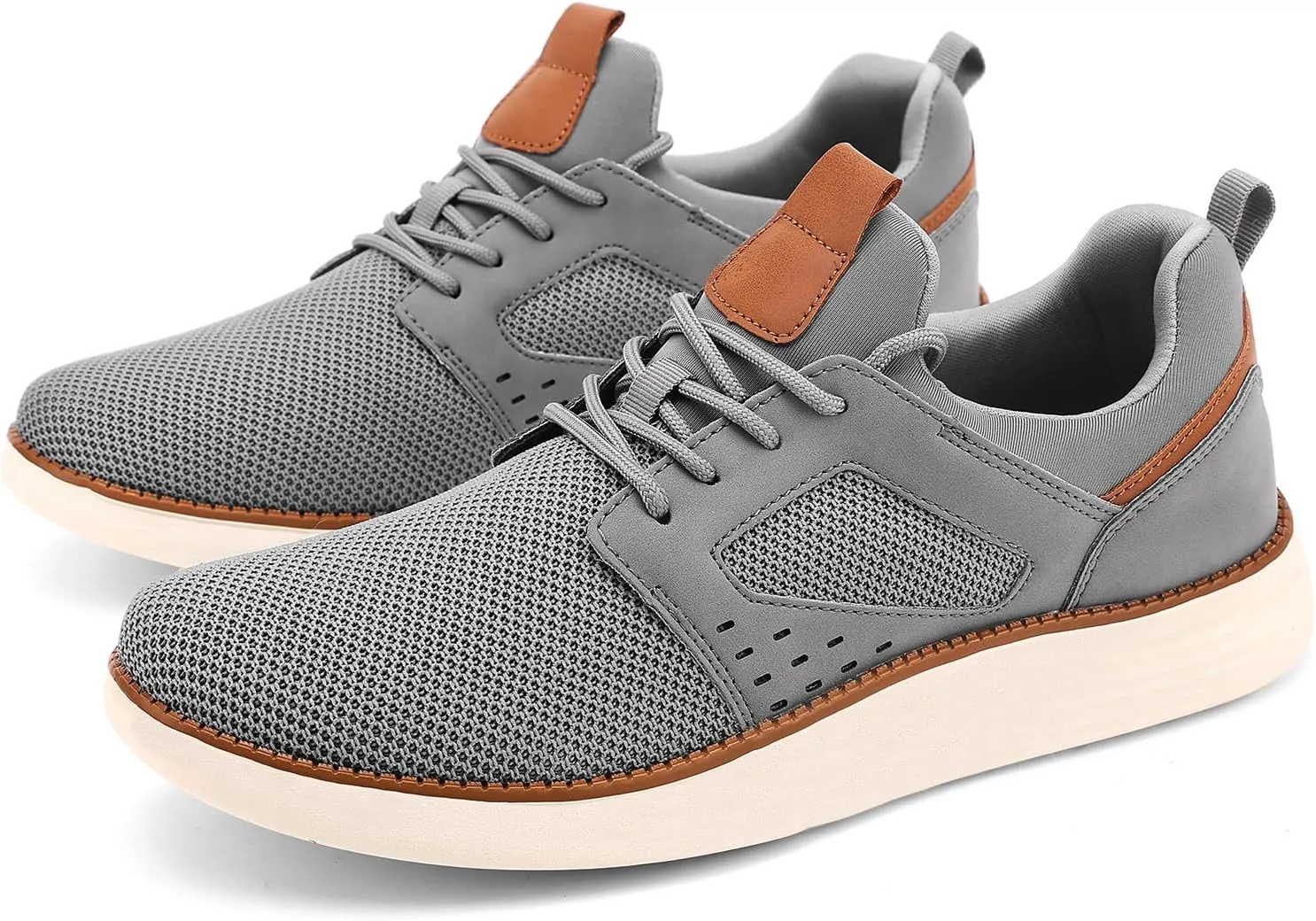 Men's Fashion Dress Mesh Sneakers Casual Walking Business Oxfords Lace-Up Comfortable Breathable Lightweight Shoes