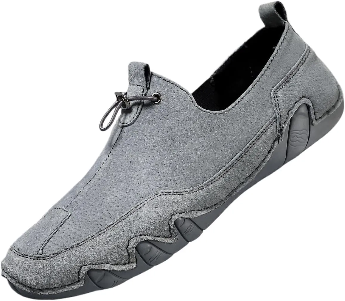 Men's Fashion Men Leather Loafers Flats Sewing Slip-On Casual Dressy Shoes Fall Trendy Walking