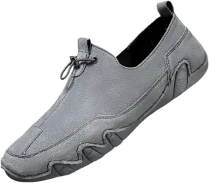 Men's Fashion Men Leather Loafers Flats Sewing Slip-On Casual Dressy Shoes Fall Trendy Walking