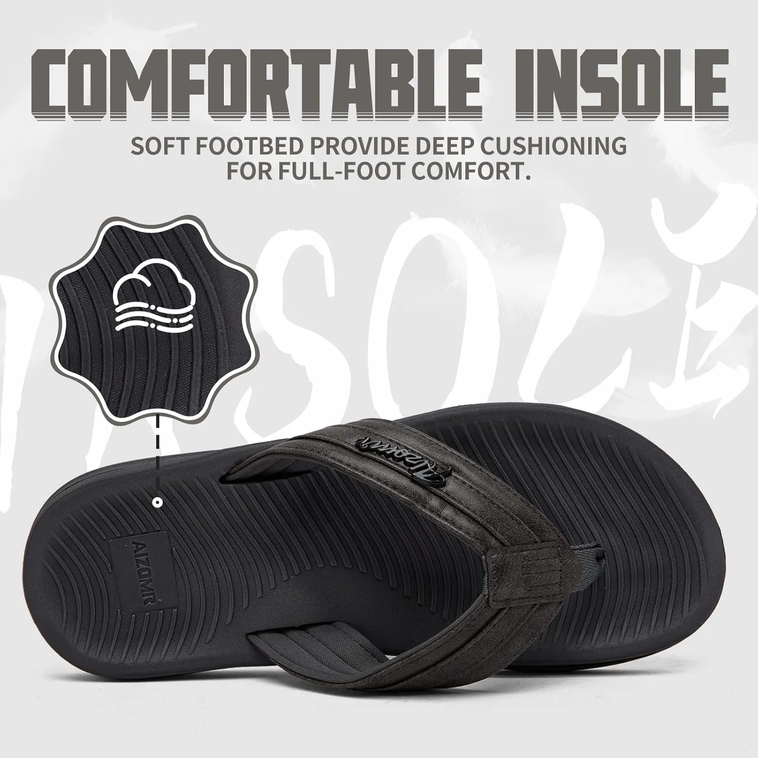 Men's Flip Flop Casual Comfortable Thong Sandals Summer Beach Lightweight Non-Slip Athletic Slide Sandals