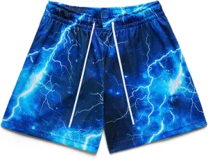Men's Lightweight Graphic Print Mesh Basketball Shorts 4 Inch Gym Shorts for Hoops, Training & Streetwear with Drawstring