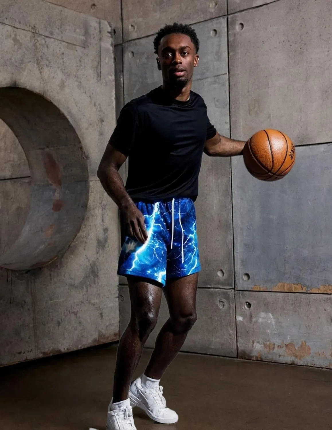 Men's Lightweight Graphic Print Mesh Basketball Shorts 4 Inch Gym Shorts for Hoops, Training & Streetwear with Drawstring