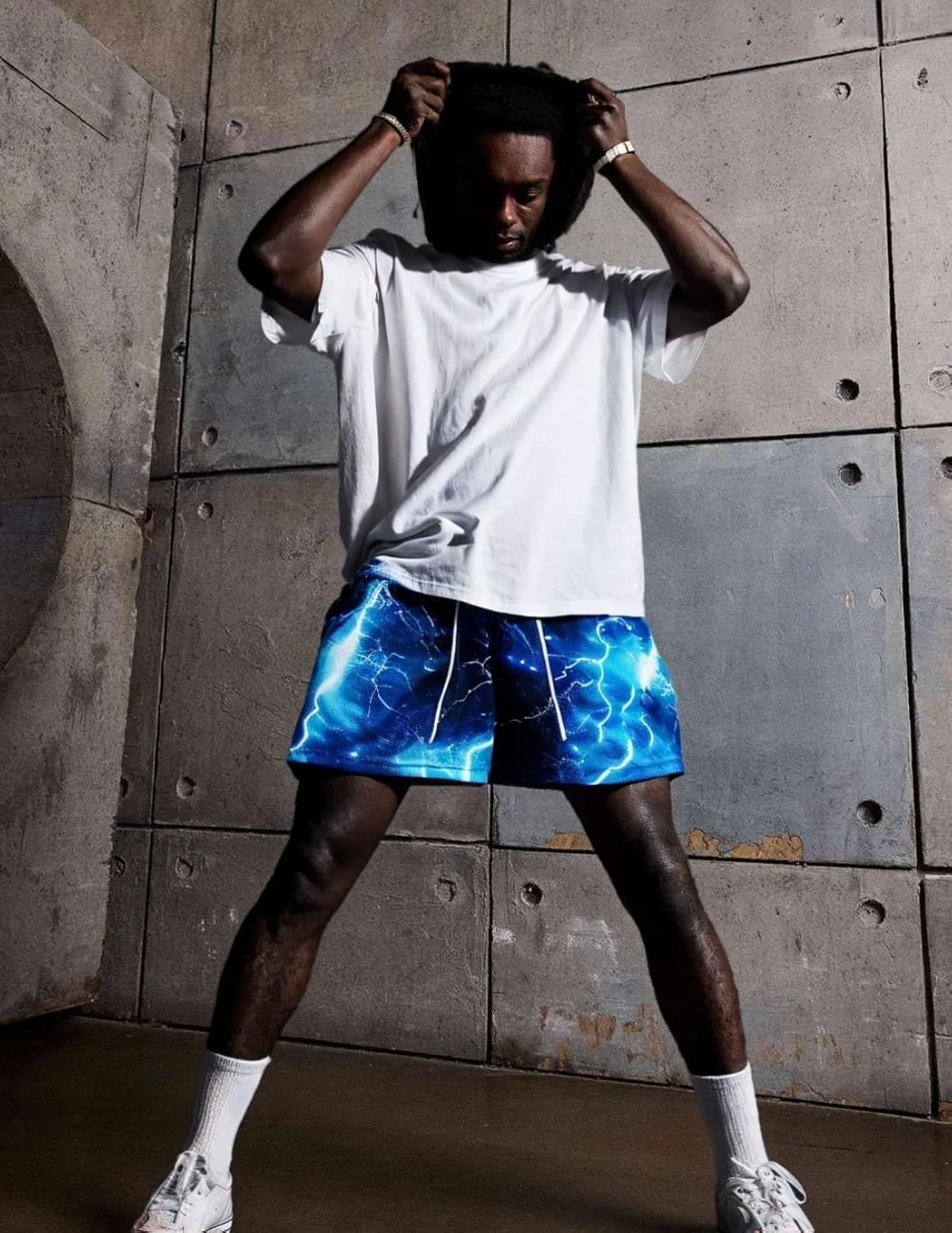 Men's Lightweight Graphic Print Mesh Basketball Shorts 4 Inch Gym Shorts for Hoops, Training & Streetwear with Drawstring