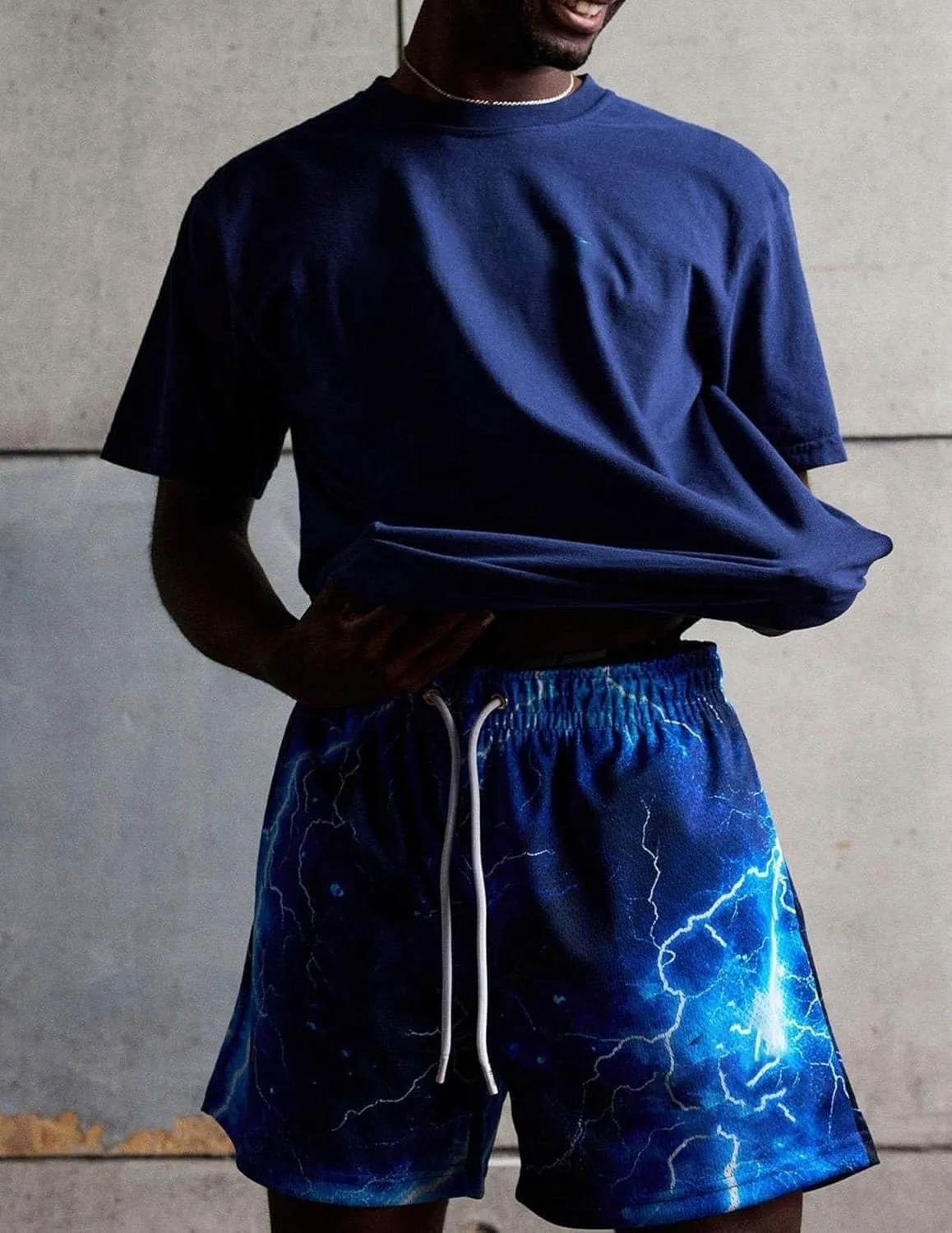 Men's Lightweight Graphic Print Mesh Basketball Shorts 4 Inch Gym Shorts for Hoops, Training & Streetwear with Drawstring