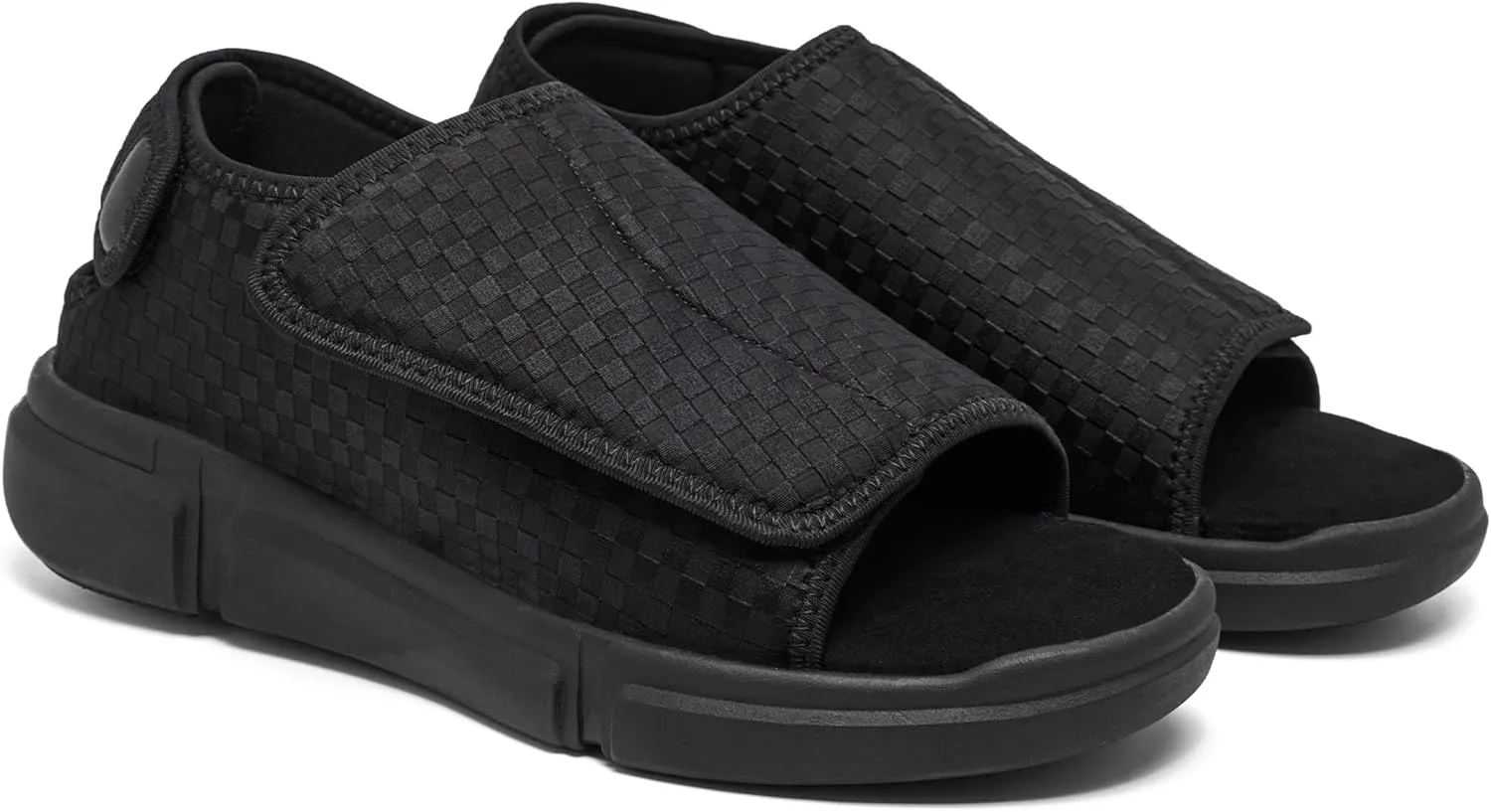 Men's Open toe Diabetic Sandals Wide Width Adjustable Straps Arch Support Lightweight & Breathable Mesh for Comfort and Pain Relief