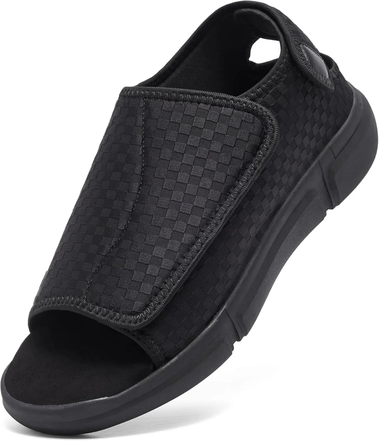 Men's Open toe Diabetic Sandals Wide Width Adjustable Straps Arch Support Lightweight & Breathable Mesh for Comfort and Pain Relief