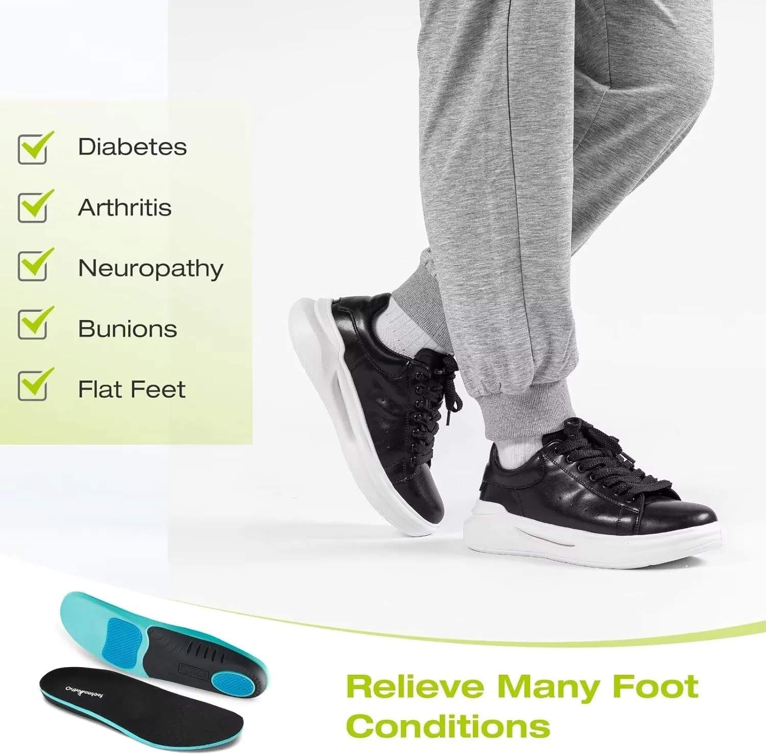 Men's Orthopedic Leather Dress Fashion Sneakers: Comfortable Arch Support Leather Oxfords for Plantar Fasciitis, Orthotic Flat Feet Casual Walking Shoes for Foot and Heel Pain Relief