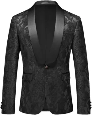 Men’S Slim Fit Banquet Suit Jacket with Single Breasted Closure Long Sleeve Casual Blazer for Dance