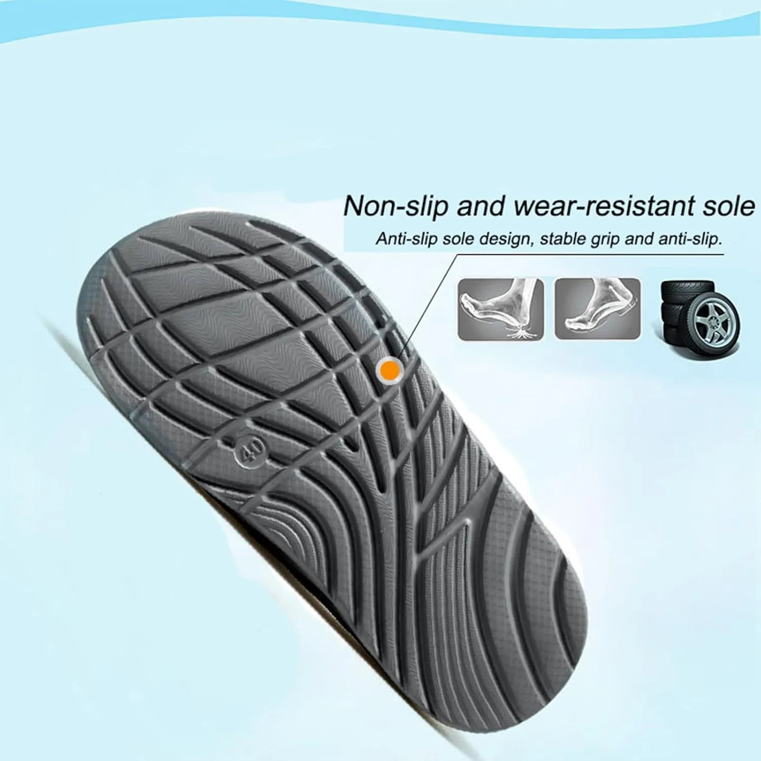 Mens Sport Recovery Sandals Plantar Fasciitis Thick Cushion Slides Sandals Lightweight Comfort Orthotic Slippers