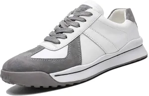 Men's Sports Casual Shoes Comfortable Cowhide Sneakers Soft Sole Lightweight Walking Outdoor Shoes Urban Style Business Casual Office Shoes