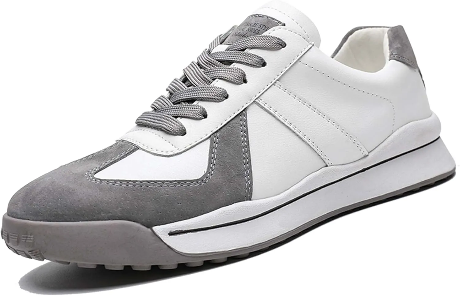 Men's Sports Casual Shoes Comfortable Cowhide Sneakers Soft Sole Lightweight Walking Outdoor Shoes Urban Style Business Casual Office Shoes