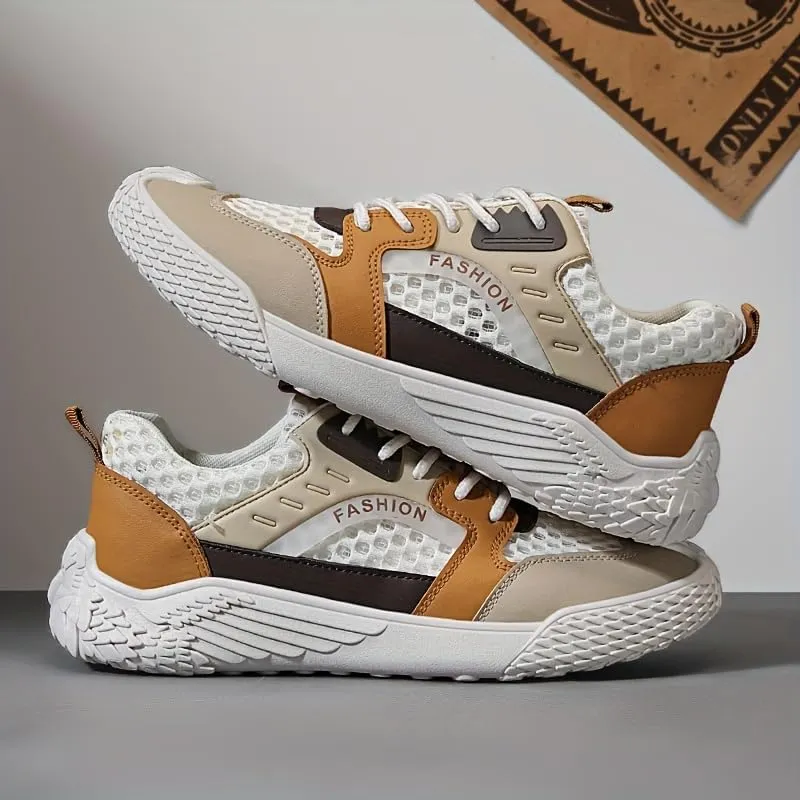 Men's Summer Casual Shoes - Low-Top Round Toe Sneakers with Laces Comfort Insole Breathable Mesh Inner Lining Fashion Trainers for Daily Wear
