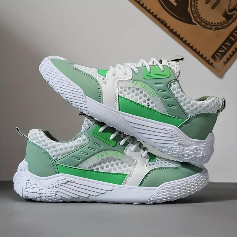 Men's Summer Casual Shoes - Low-Top Round Toe Sneakers with Laces Comfort Insole Breathable Mesh Inner Lining Fashion Trainers for Daily Wear