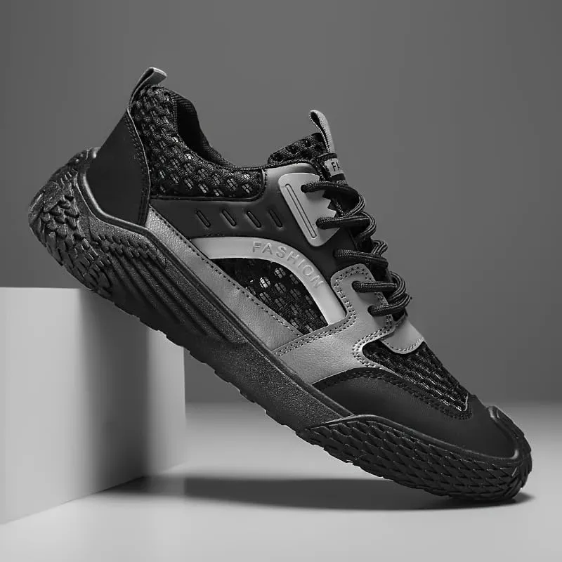 Men's Summer Casual Shoes - Low-Top Round Toe Sneakers with Laces Comfort Insole Breathable Mesh Inner Lining Fashion Trainers for Daily Wear