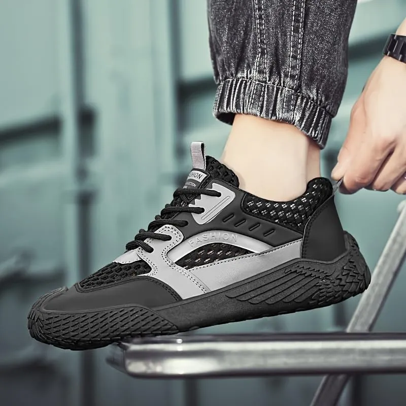 Men's Summer Casual Shoes - Low-Top Round Toe Sneakers with Laces Comfort Insole Breathable Mesh Inner Lining Fashion Trainers for Daily Wear
