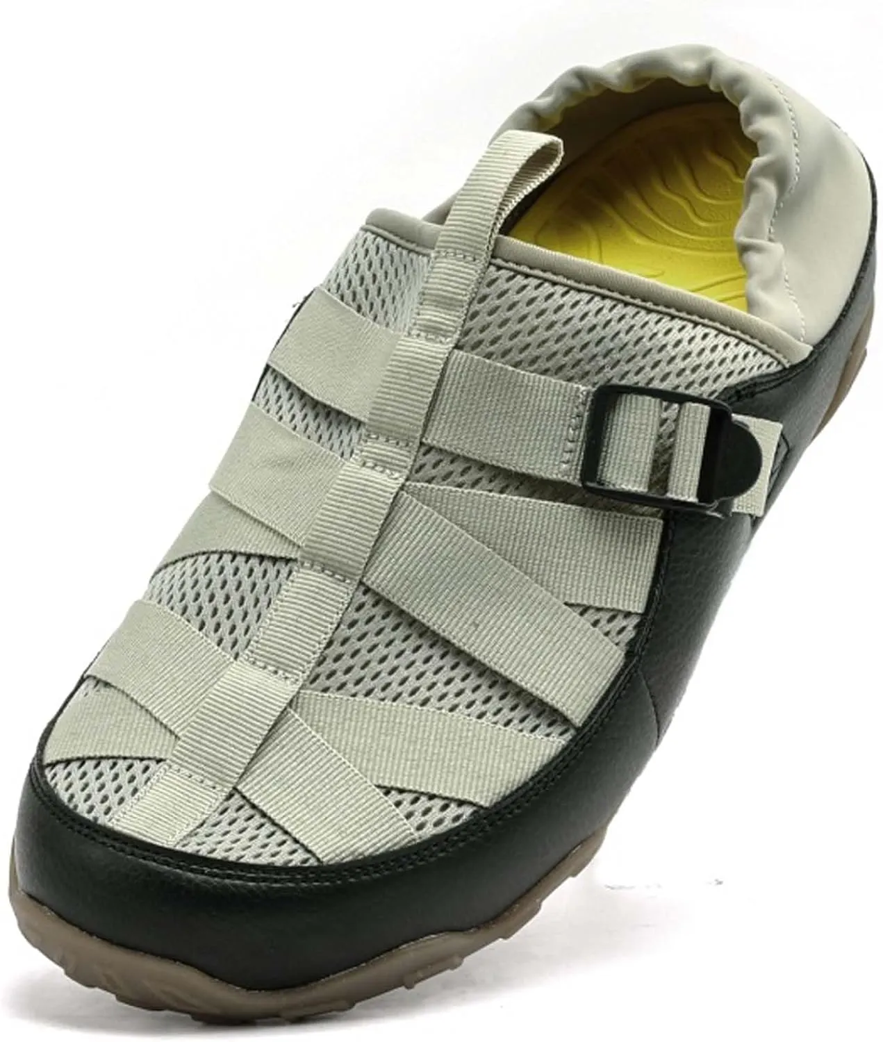Men's Summer Sandals Handmade Baotou Half Slippers Garden Shoes Breathable Mesh Sandals Slippers Anti-slip Quick-dry Beach Shoes Outdoor Walking Casual Shoes