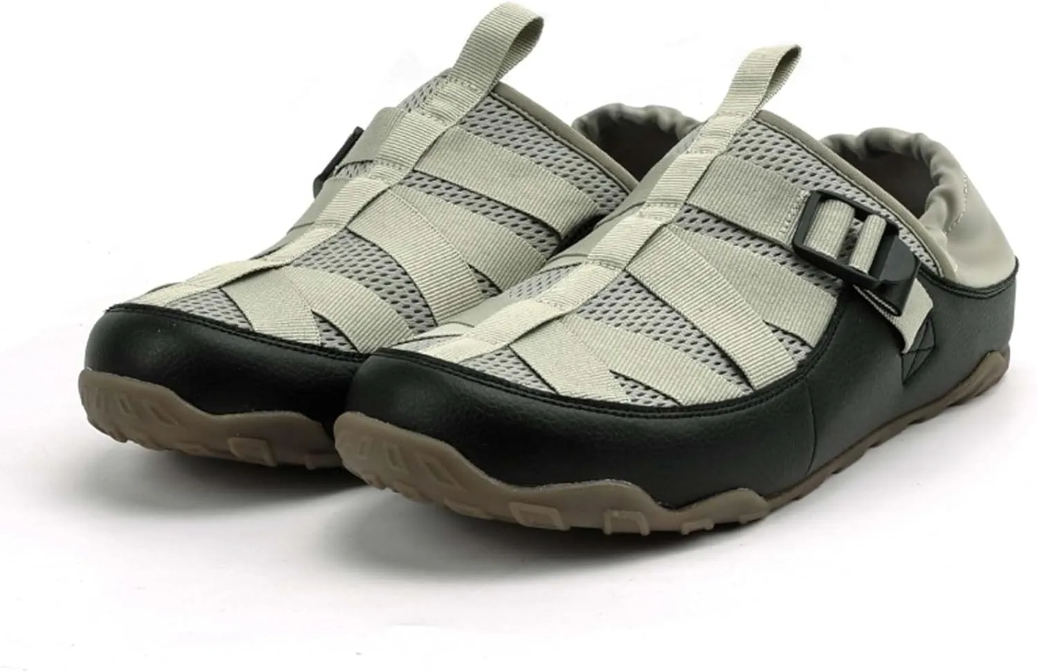 Men's Summer Sandals Handmade Baotou Half Slippers Garden Shoes Breathable Mesh Sandals Slippers Anti-slip Quick-dry Beach Shoes Outdoor Walking Casual Shoes