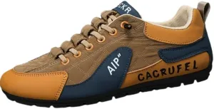 Men's Vintage Plaid Casual Sports Shoes, Breathable Sneakers with Round Toe