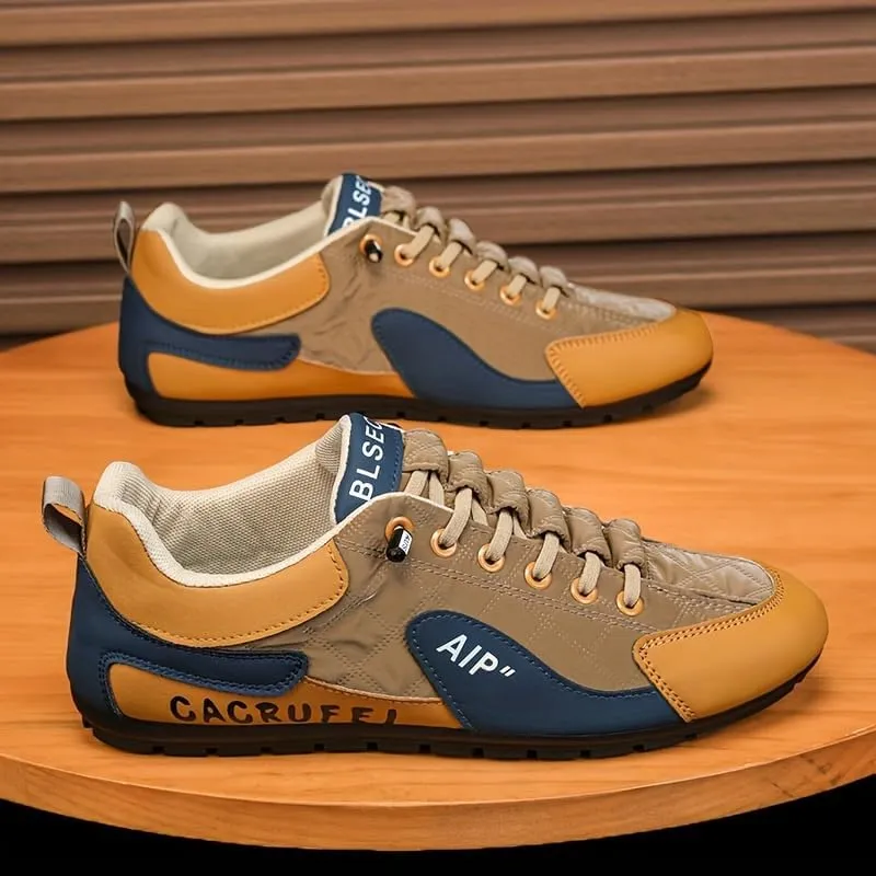 Men's Vintage Plaid Casual Sports Shoes, Breathable Sneakers with Round Toe