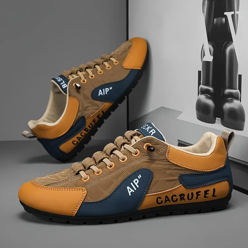 Men's Vintage Plaid Casual Sports Shoes, Breathable Sneakers with Round Toe
