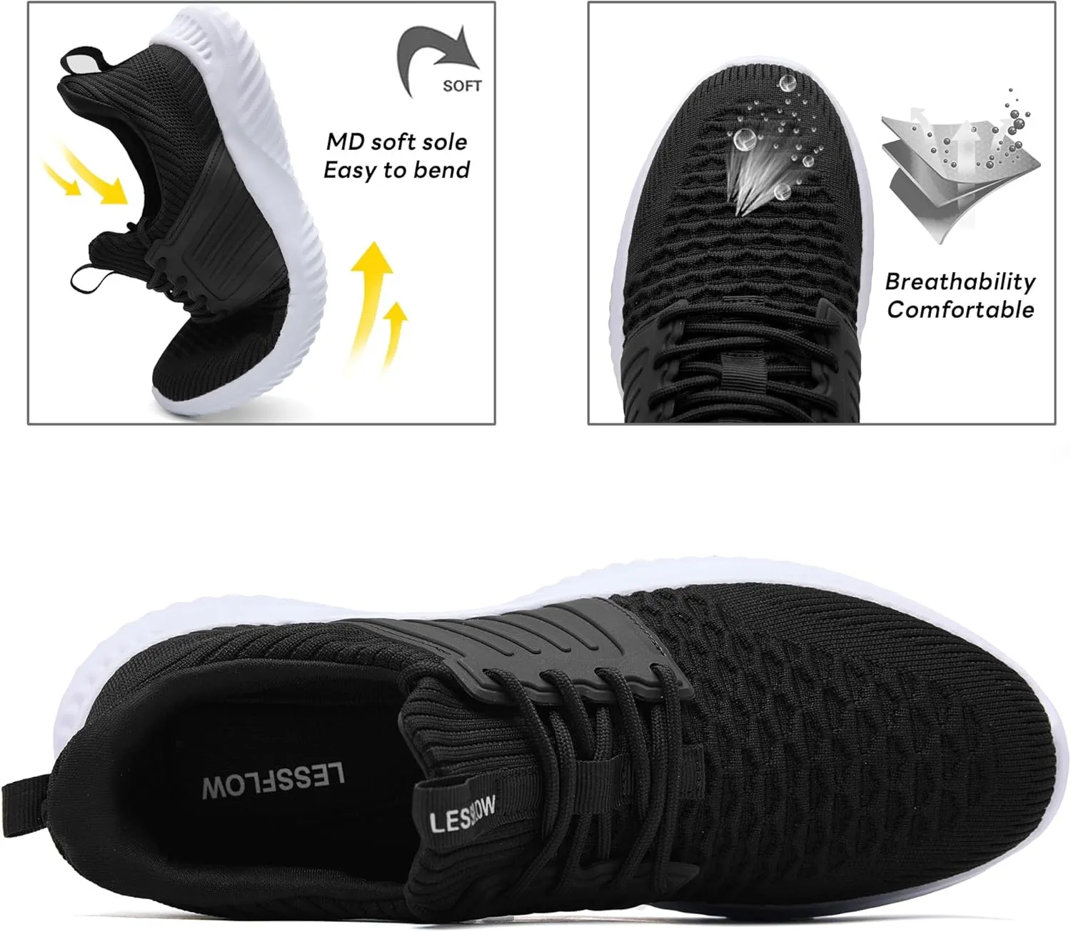 Men's Walking Shoes Slip On Running Shoes Ultra Light Casual Sneakers Mesh Tennis Shoe Hands Free Workout Breathable Comfortable Knit Memory Foam Athletic