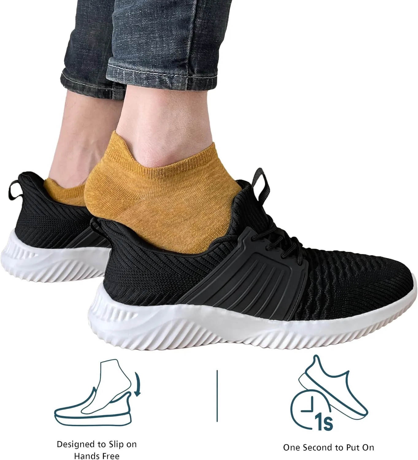Men's Walking Shoes Slip On Running Shoes Ultra Light Casual Sneakers Mesh Tennis Shoe Hands Free Workout Breathable Comfortable Knit Memory Foam Athletic