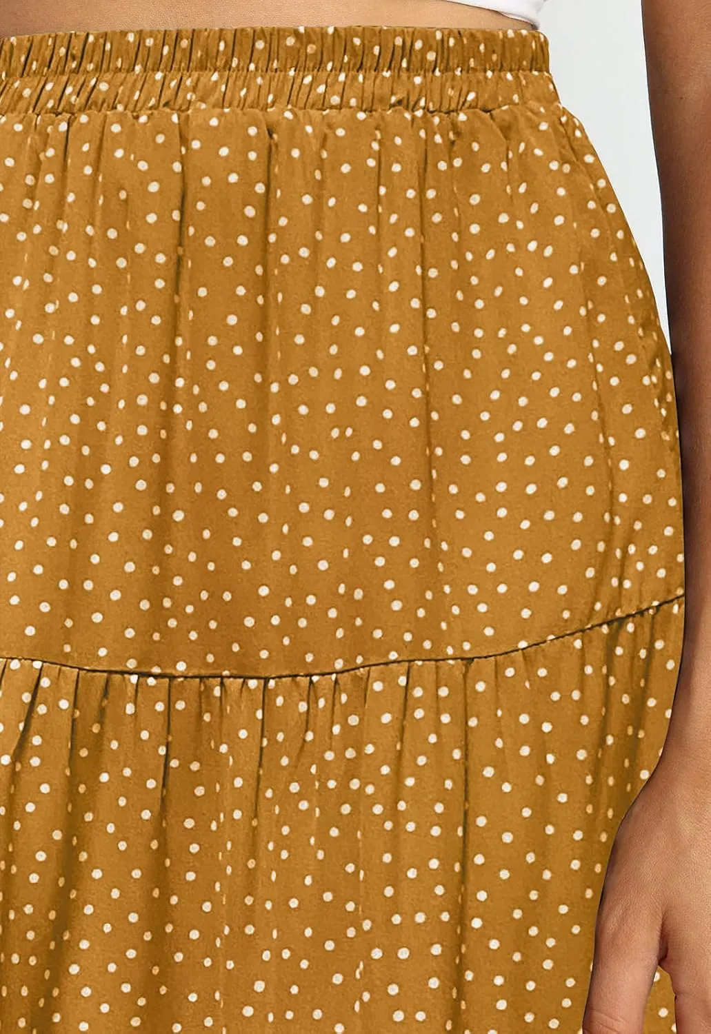 MEROKEETY Women's Boho Leopard Print Skirt Pleated A-Line Swing Midi Skirts