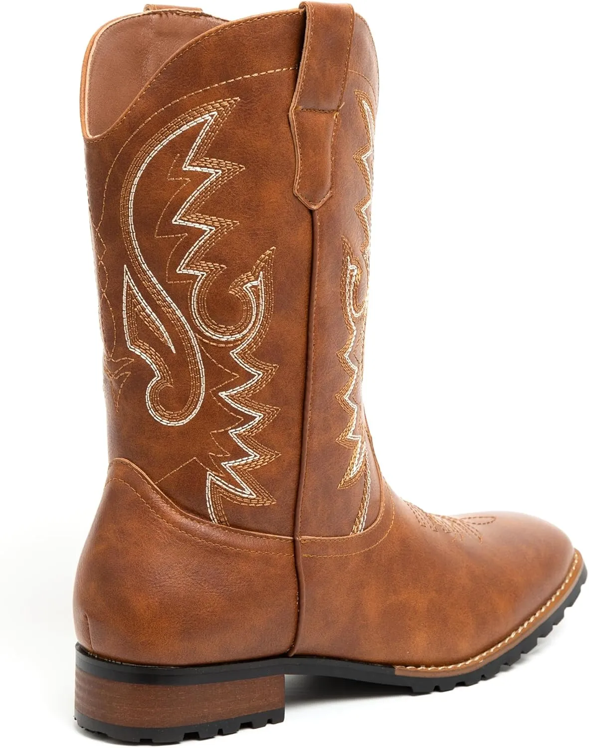 Metrocharm Men's Cowboy Western Embroidered Square Toe Boots WESTERN-03