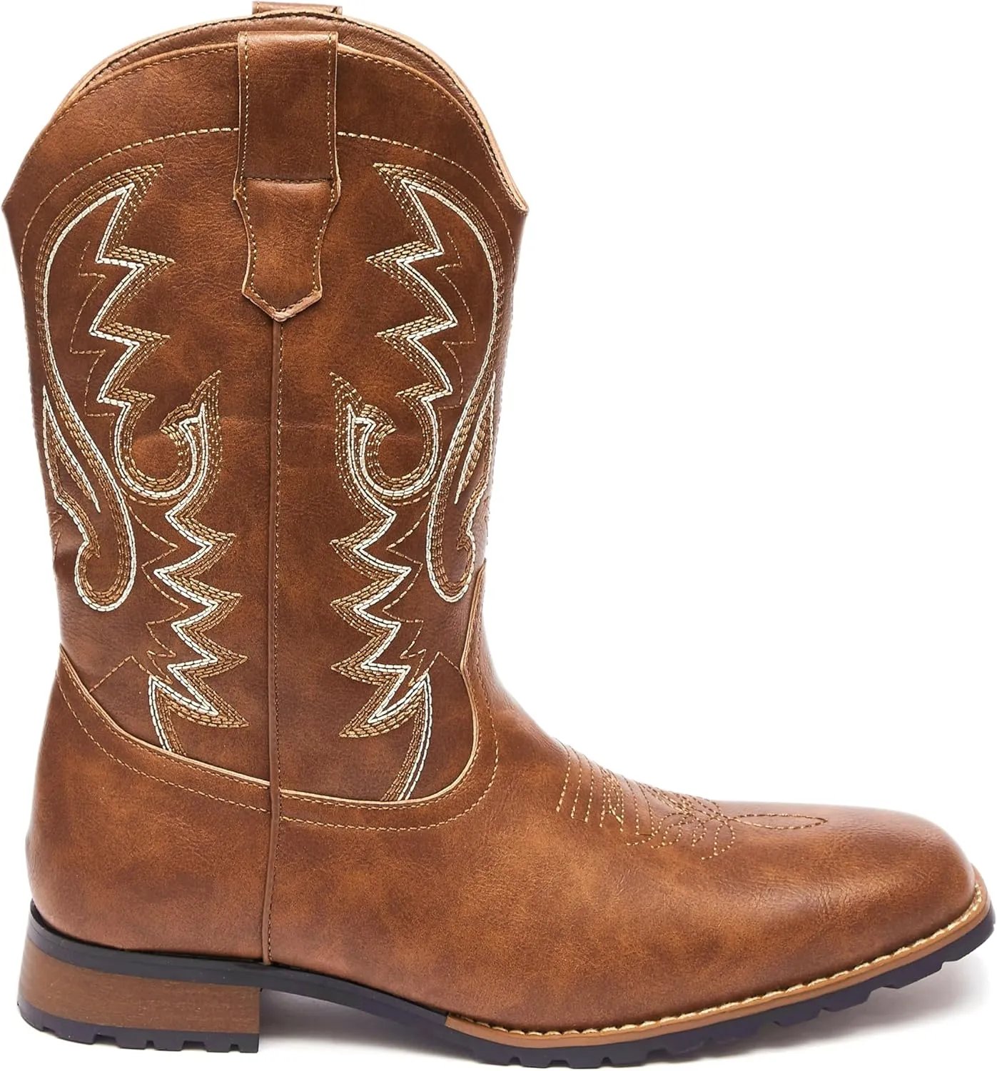 Metrocharm Men's Cowboy Western Embroidered Square Toe Boots WESTERN-03