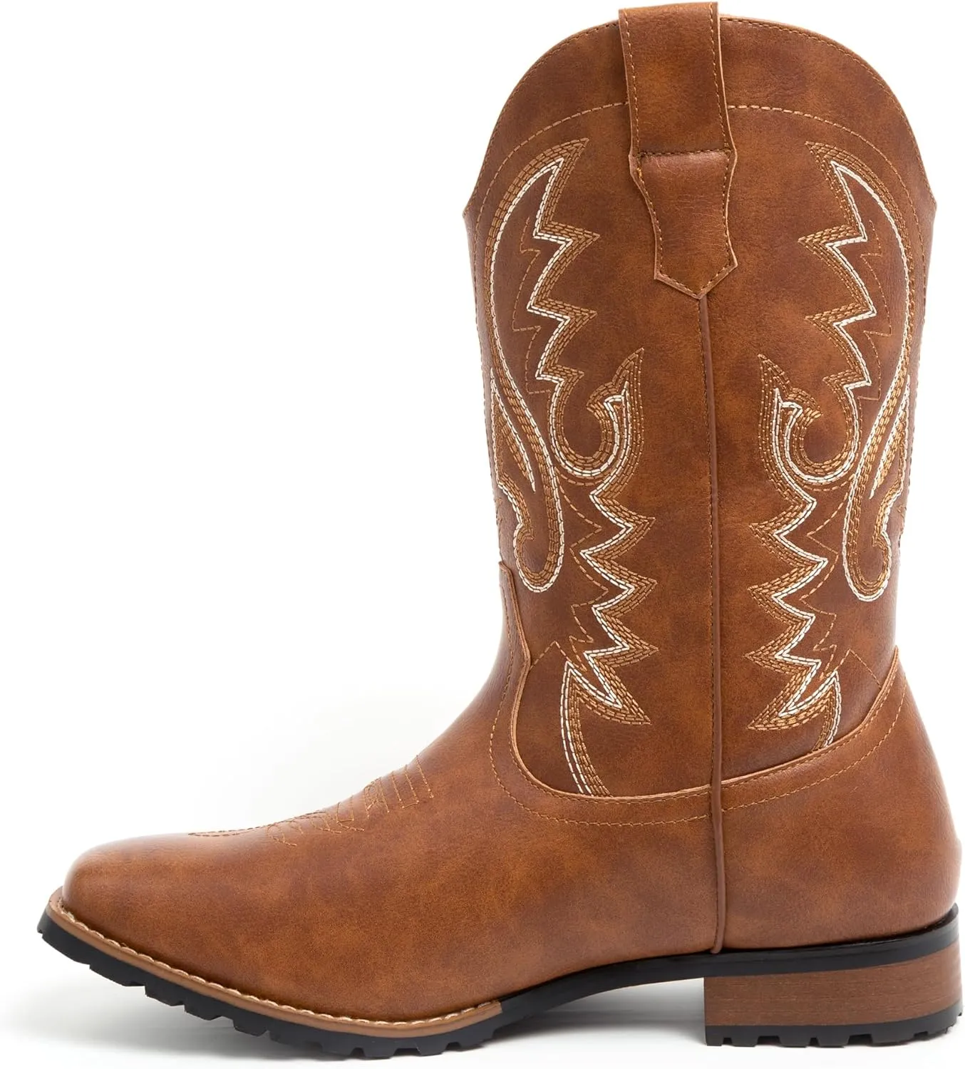 Metrocharm Men's Cowboy Western Embroidered Square Toe Boots WESTERN-03
