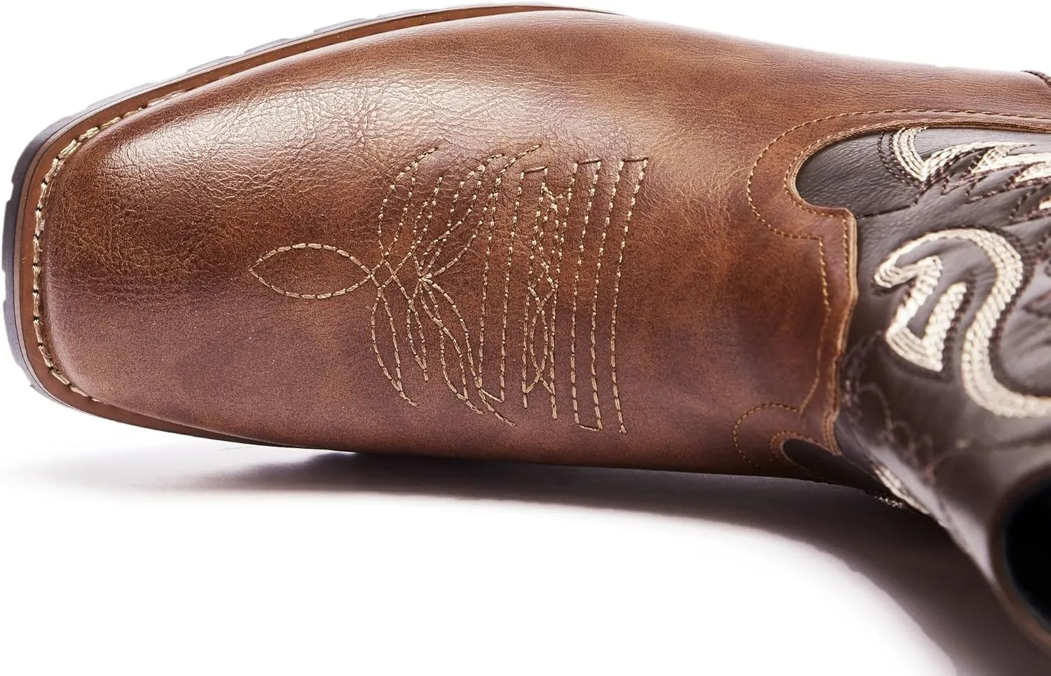 Metrocharm Men's Cowboy Western Embroidered Square Toe Boots WESTERN-03