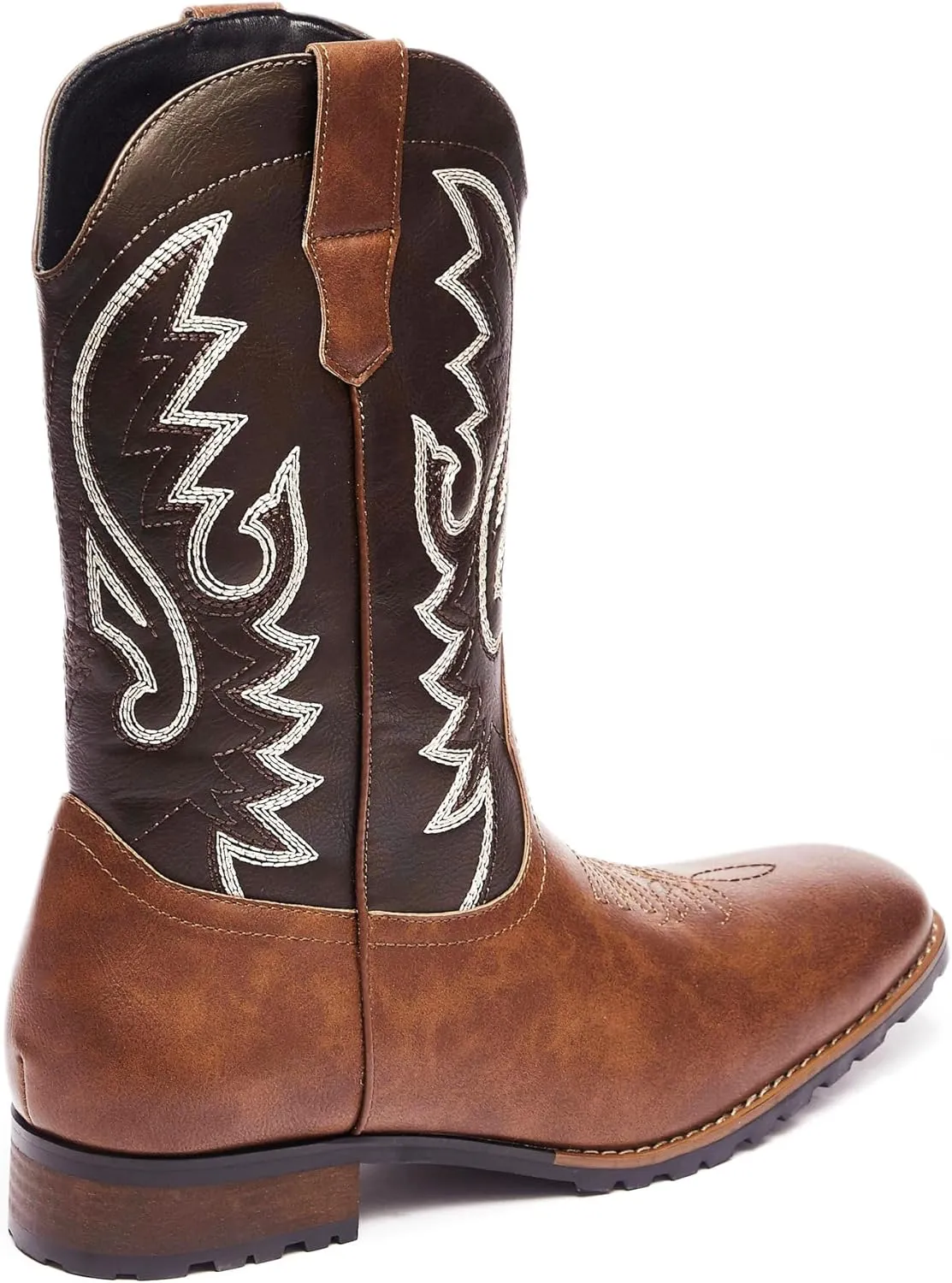 Metrocharm Men's Cowboy Western Embroidered Square Toe Boots WESTERN-03