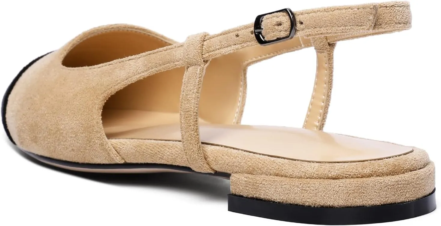 Mettesally Women's Pointed Toe Ballet Flat Shoes Cap Toe Classic Ballet Flats Walking Shoes Casual Formal Slip-On Flat Dress Shoes
