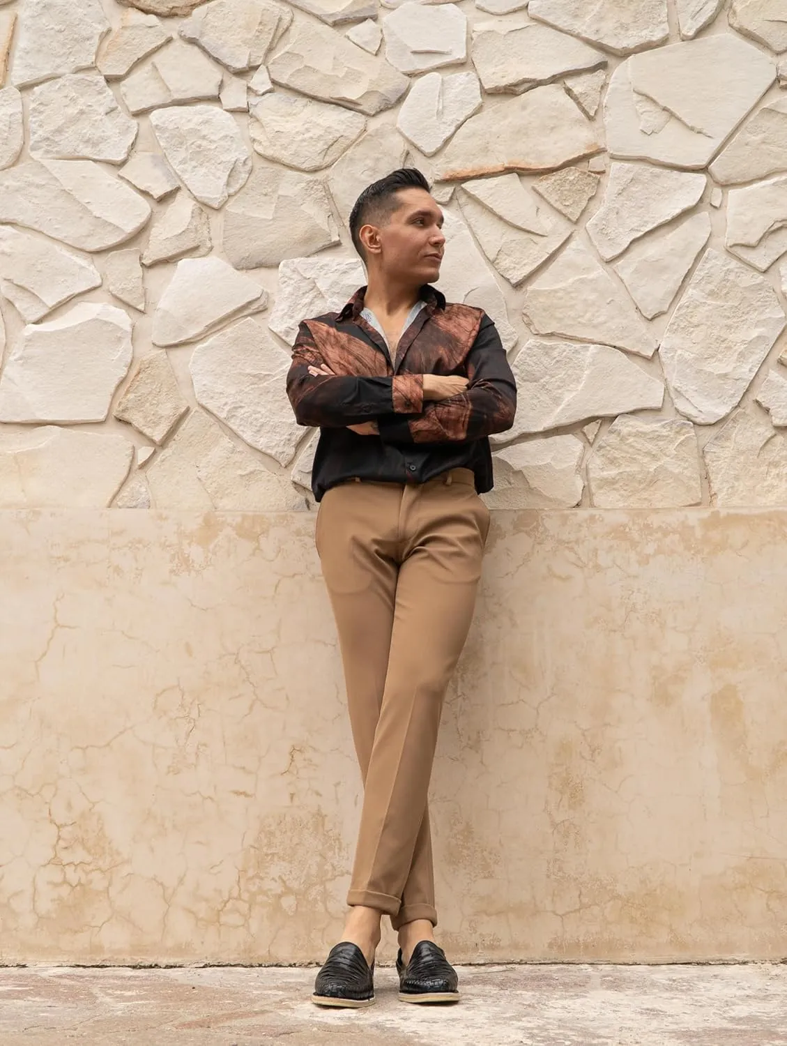 Mexico en la Piel Leather Shoes for Mens, Pull on Comfortable Loafers