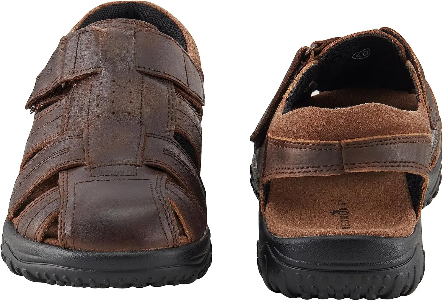 MGGMOKAY Men's Fisherman Sandals Summer Genuine Leather Breathable Outdoor Sandal Closed Toe