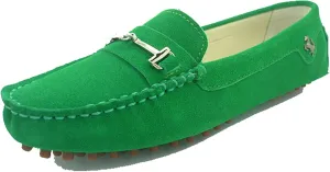 Minishion Loafers for Women Metallic Buckle Driving Shoes YB96015